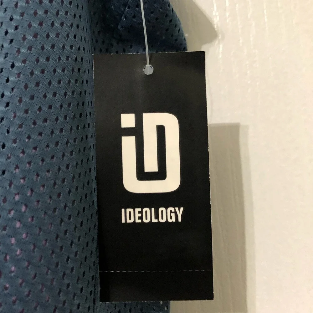 Ideology Girls Blue Mesh Layered‎ Tank Top Built-In Sports Bra Size Medium NWT
